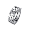 BFCLUB 925 Sterling Silver Rings For Women Men Fine Jewelry Finger Adjustable Open Vintage Chain Ring For Party Birthday Gift