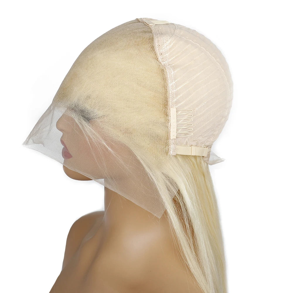 613 Straight 13x4 Lace Front Human Hair Bob Wig Pre Plucked Baby Hair 613 Blonde Short Bob Wig Remy Human Hair For Women