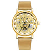 New Fashion Top Women Hollow Skeleton Faux Mechanical Watch Ladies Metal Mesh Quartz Wrist Watches For Female Relogio Feminino