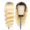 1B 613 Body Wave Human Hair Wig 13x6 Hd Lace Frontal Wig Brazilian 2 Tone Dark Root Ombre Blonde Lace Front Wigs For Black Women