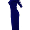 European and American women's fashion white stripe dress