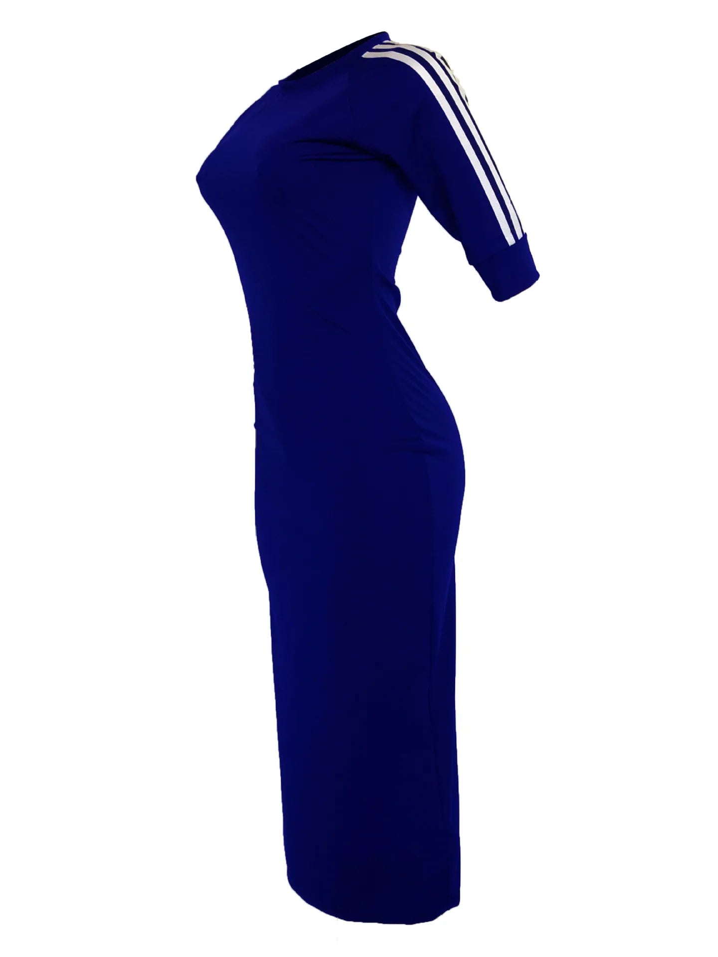 European and American women's fashion white stripe dress