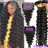 15A Loose Deep Wave Bundle With HD Closure 4X4 5x5 6x6 100% Virgin Brazilian Hair Weave Bundles 3/4 Bundle Deal  8-40" Wholeasle