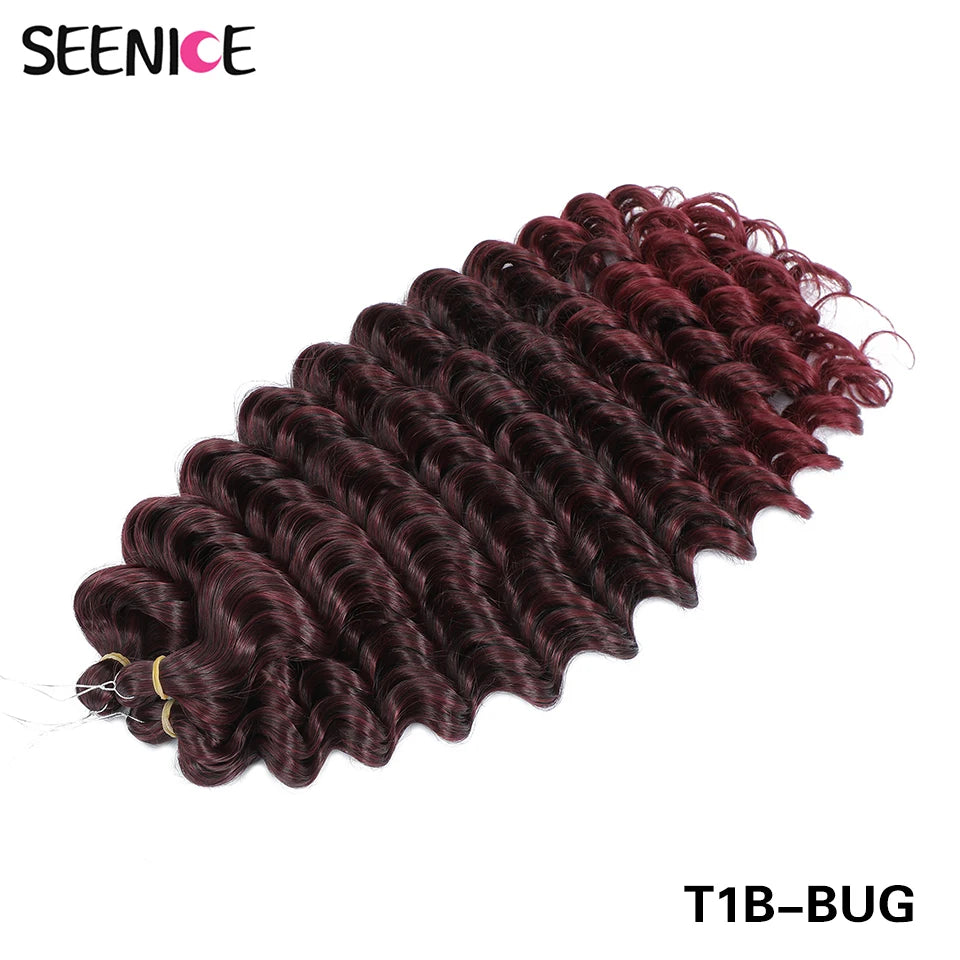 Deep Wavy Twist Synthetische Häkelhaare Afro Lockiges Haar Afrikanische Häkelzöpfe Ombre Blonde Flechthaarverlängerungen für Frauen