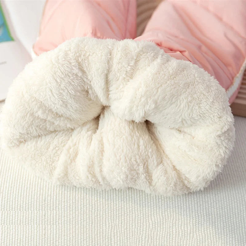 -30℃  Winter Children Lambwool Pants Boys Girls Thick Plus Velvet Trousers Kids Padded Bottoming Pants Toddler Warm Sweatpants