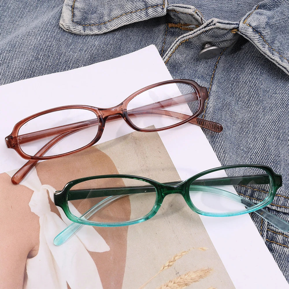 Neue Y2K-Retro-Brille, blaugrün, eckig, kleiner Rahmen, Damen-Anti-Blaulicht-Brille, Mode-Brillengestell 2024