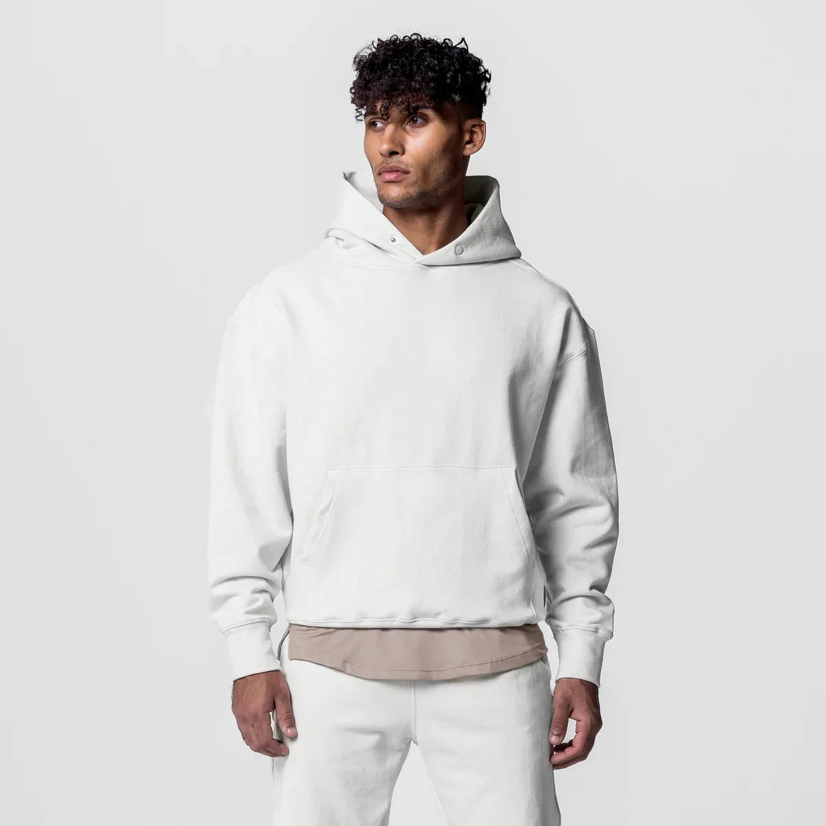 Men's Thick Cotton Training Sets Hoodie Casual Sports Pullover Hooded 2-piece Top with Pants Sweatshirts Gym Running Tracksuits