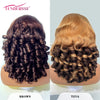 100% indisches Haar, federnde Locken, lockere Wellen, 13x4 HD Lace Front Perücke, Ombre Double Drawn Lockenperücke, 250% Dichte, klebstofffrei mit Babyhaar