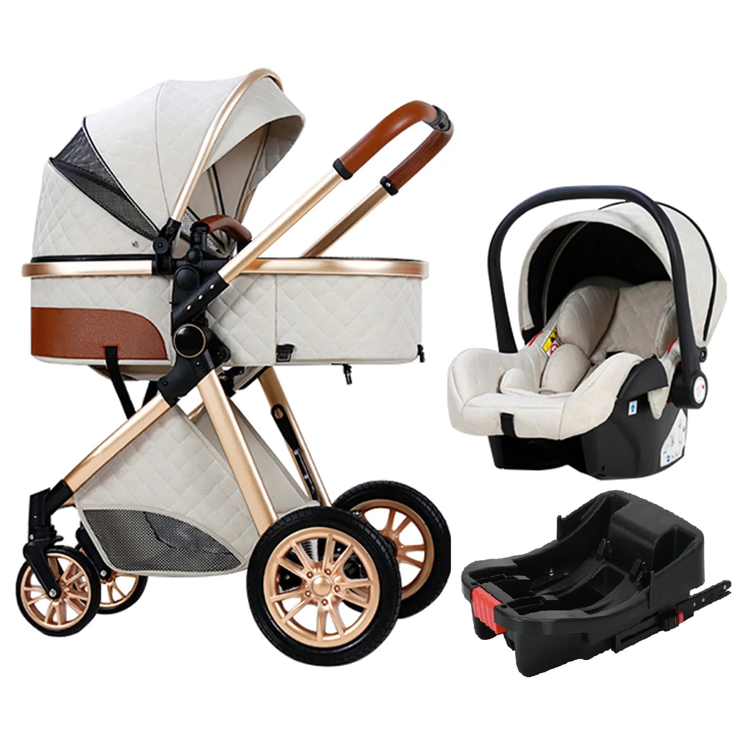 Kinderwagen 3 in 1 Kinderwagen für Babys, leichte Buggys, Babykutsche, ISOFIX BASIS, Baby Reisekinderwagen, Neugeborenenkinderwagen