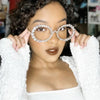 Simple Round Rhinestone Sunglasses Frames No Lenses Rave Accessories Fashion Designer Hollow Alloy Face Jewelry Frames for Women