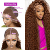 300 Density Chocolate Brown Deep Wave Lace Front Human Hair Wig 40Inch Color Hd Lace Frontal Wig For Women 13x6 Water Curly Wigs