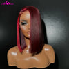 Highlight Rot 99J Bob Perücke Echthaar 180 Dichte 13x4 Lace Front Perücken für Frauen Glatt Kurz Bob Perücke Echthaar Perücken
