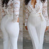 Weißer Overall Damen, elegant, Spitze, lang, Einteiler, hohe Taille, Federn, Y2k, sexy, Hochzeitsfeier, Abend, Jumpsuit