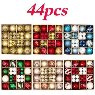 Weihnachtskugel-Ornament-Set Großes Weihnachtsbaum-Hängedekoration Schneeflocke Frohe Weihnachten Dekoration für Zuhause 2025 Neujahrs-Party-Geschenk