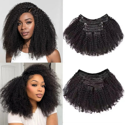 10-24 Inch Afro Curly Clip In Human Hair Extensions Afro Kinky Curly Clips Human Hair Extensions 100% Human Hair For Women