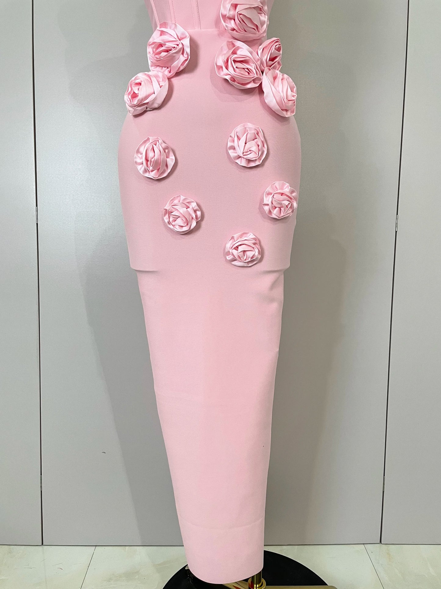 Sexy Fashion White Elegant Strapless Flower Bodycon Long Dress Women Casual Streetwear Club Birthday Party Slim Elegangt Dresses