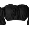 Crop tops women 2024 summer lantern sleeve sexy strapless beach tops plus size red black white ruched crop top