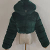 Women Warm Faux Fur Coat Winter Vintage Gradient Jacket Furry Outerwear Jackets Hooded Coats Plus Size Autumn Winter Streetwear