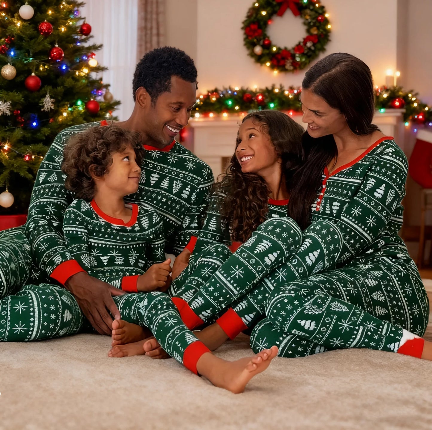 Merry Christmas Family Matching Outfits All Elk Print Mother Father Kids Pajamas Set Soft Loose Sleepwear Xmas Look Gift Pyjamas