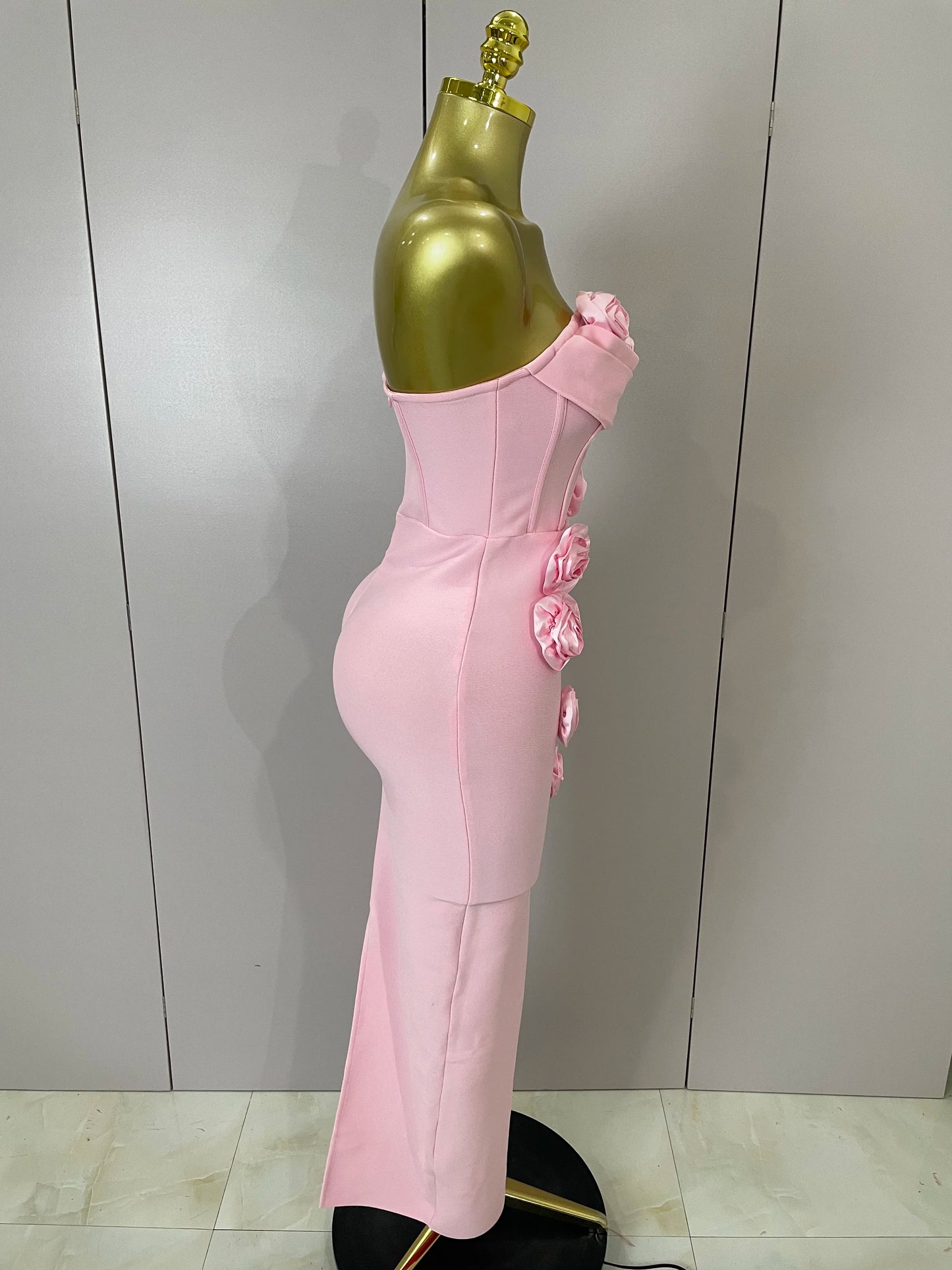 Sexy Fashion White Elegant Strapless Flower Bodycon Long Dress Women Casual Streetwear Club Birthday Party Slim Elegangt Dresses