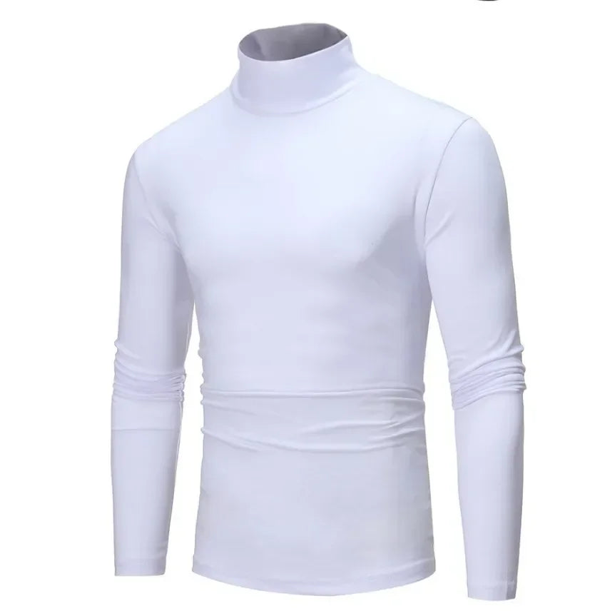 Long Sleeve T-shirt Thermal Underwear Tops Men Winter Clothes Thermal Shirt Autumn Men's Winter Tights High Neck Thin Slim Fit