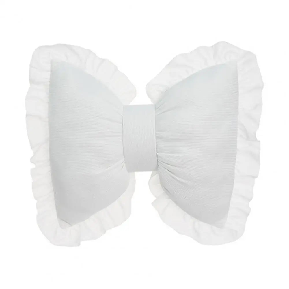 Pink Bow-shaped Pillow Ruffle Lace Decor Plush PP Cotton Filling Pillow Bed Couch Sofa Support Pillow Car Seat Companion Pillows