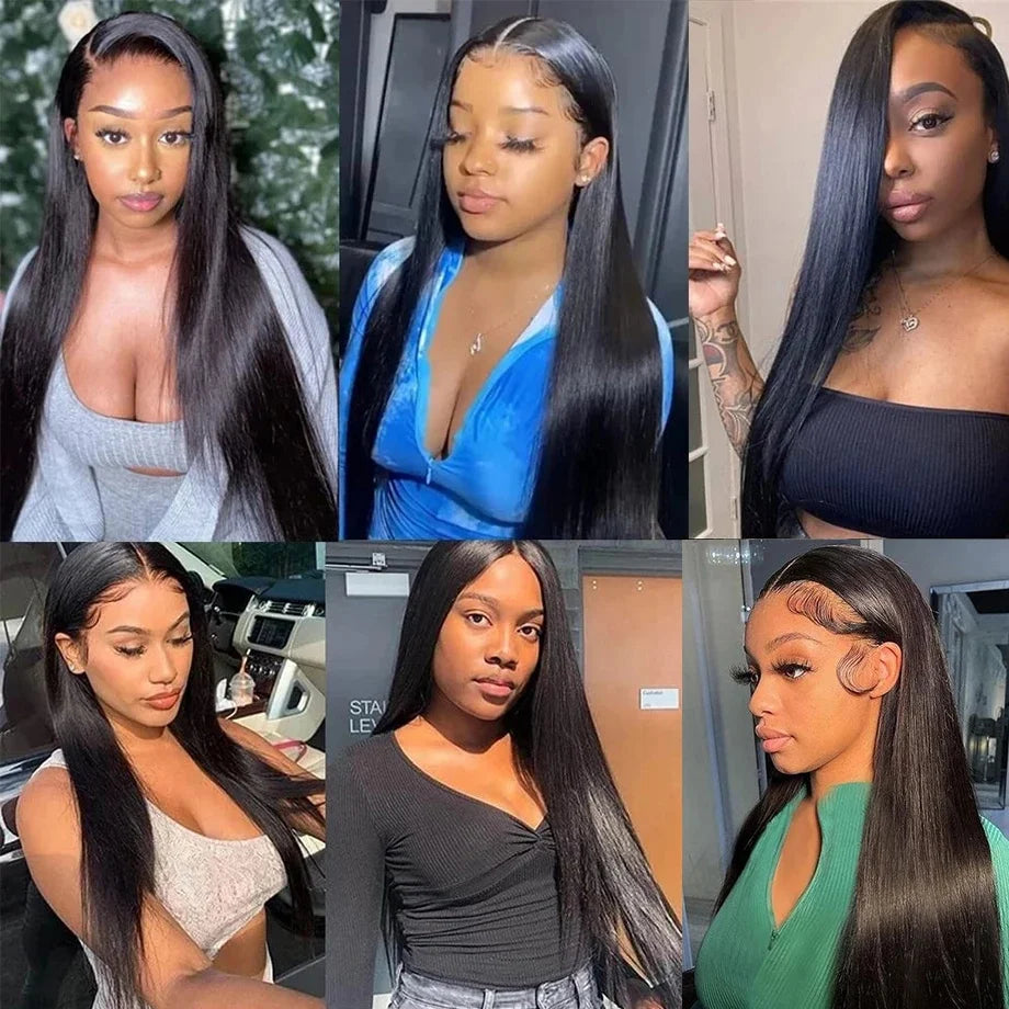 Bone Straight Wigs 100% Human Hair Wigs HD Lace Frontal Wig 13x6 Natural Black 4x4 13x4 HD Lace Front Human Hair Wig For Women