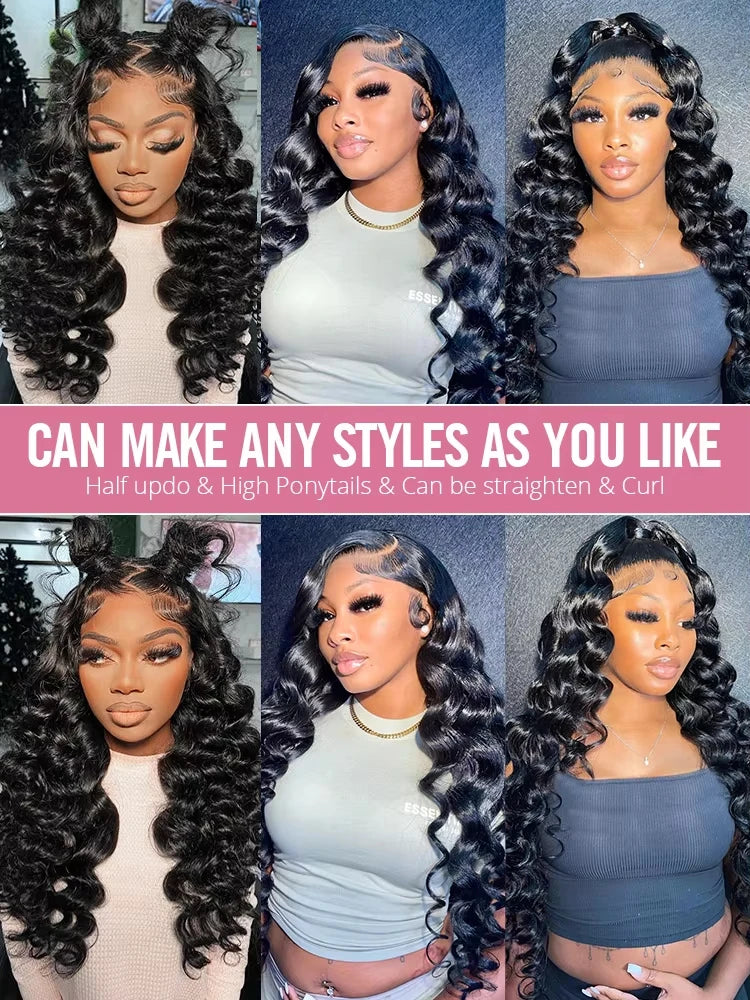 Loose Deep Wave 13x6 HD Lace Frontal Human Hair Wigs Brazilian Curly Wigs 13x4 Human Hair Lace Front Wig Preplucked Remy Hair