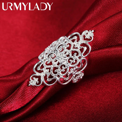 Heiße neue Ringe aus 925er Sterlingsilber für Damen, feiner breiter Retro-Eleganz, modische Partygeschenke für Mädchen, Studentinnen, Charm-Hochzeitsschmuck