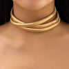 Ingemark Exaggerated Chunky Heavy Metal Twisted Torques Choker Necklace for Women Spiral Big Chain Grunge Jewelry Steampunk Men