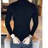 Mens Turtleneck Sweaters Winter Warm Knit Pullover Korean Cotton Solid Color Casual Slim Sweater Male Clothing Bottoming Shirt