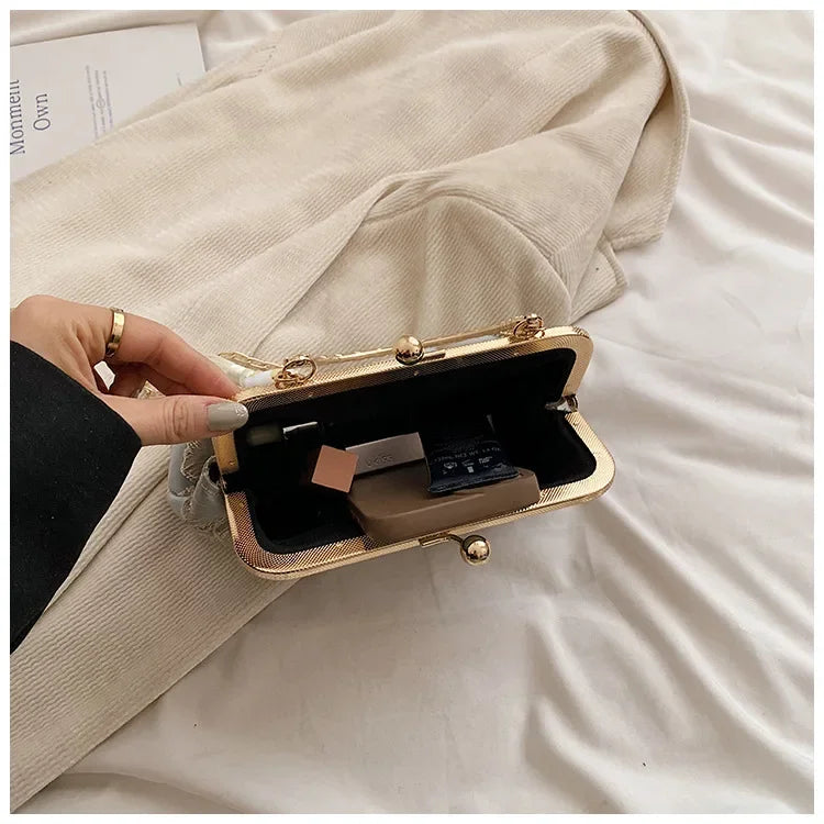 Luxus-High-Design Damen-Abendtasche Party-Bankett Glitzertasche für Damen Hochzeitsclutch Handtasche Umhängetasche mit Kette Bolsas
