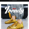 New Gold Sneakers Couple Shoes Luxury Casual Glitter Sneakers Men Hip-hop Streetwear Skateboard Shoes Men Flat Designer Footwear