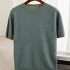 Men's T-shirt 2024 Summer New Knitted Tank Top Fashion Color Block Round Neck Pullover Sweater 100% Pure Wool Short sleeved
