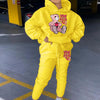 Women's Hoodies Sets Pants Suit 2 Piece Outfits 2025 New Letter Print Bear Aesthetics Sweatshirt and Sweatpants Womens Tracksuit