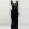 Trendix Knit Backless Dress For Women V Neck Slim Sleeveless Suspender Maxi Dress Vacation Sexy Beach Knitted Elegant Long Dress