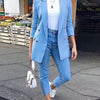 Women Fashion Solid Casual Suit Office Wear Vintage Long Sleeves Coat Spring Autumn Lady Jackets Blazers Jacket Lapel Outerwears