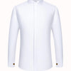 Men's French cufflink shirt with long sleeves slim fit concealed buttons solid color high end wedding dress formal men's