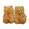 Cute Teddy Bear Plush Winter Slippers Wrapped in Heels Fun Indoor Floor Shoes Women's Gift Warm and Soft Cartoon Plush Animal Sl