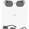 Small Frame Hexagon Rimless Sunglasses Men Retro Frameless Sun Glasses for Women 2024 Luxury Brand Square Eyewear UV400 Shades