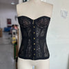 Spicy Girl Sexy Tight Corset Lace Hollow Sleeveless Strapless Top 2025 Summer Fashion Women Street Trendy Vest