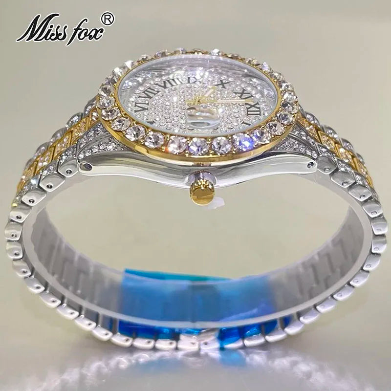 MISSFOX Pink Damen Armbanduhren Luxus Klein Zifferblatt Elegant Quarz Uhr Für Damen Icy Look Party Schmuck Mini Babe So Süß Armbanduhr
