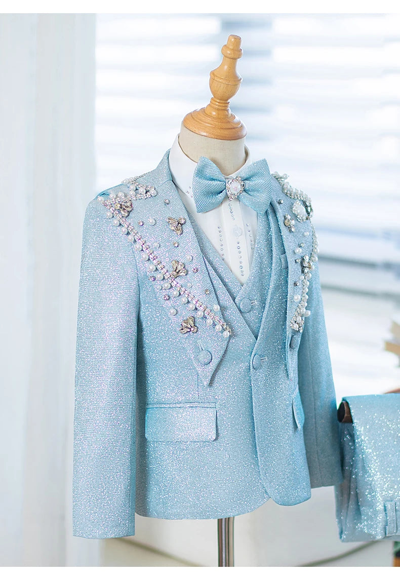 Baby Boy Suit Children's Piano Performance Evening Dress Blazers Sets Boys Suits For Weddings Traje De Niño Para Bautizo A3742