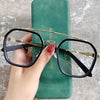 -1 -1.5-2-2.5-3 Doppelsteg Quadratische Myopie Brille Herren Damen Retro Anti-Blaulicht Kurzsichtigkeit mit Sehstärke Computerbrille