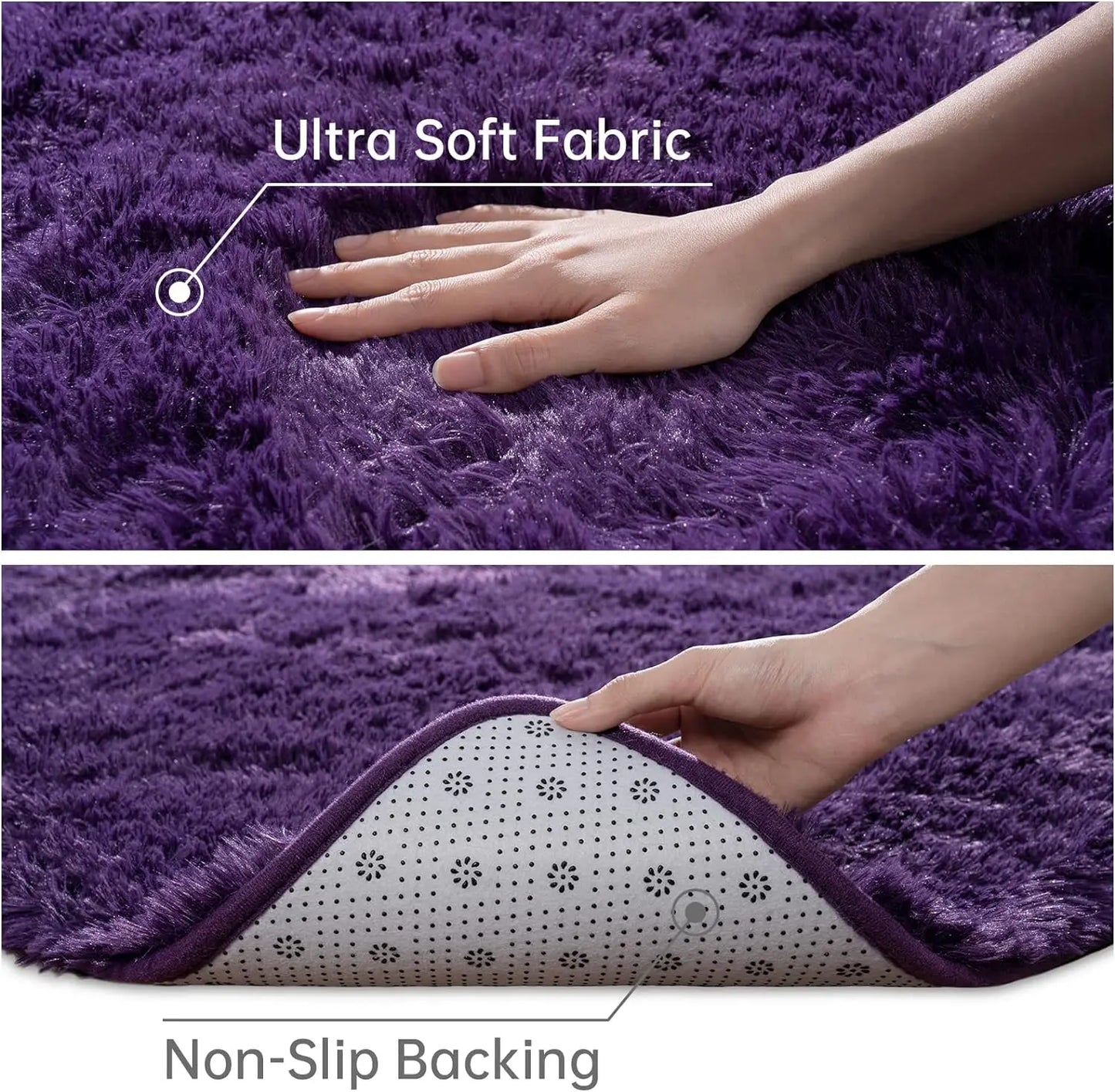 Fluffy Rugs for Bedroom Fuzzy Area Rugs for Living Room Soft Kids Carpet Non Slip Rugs for Hardwood Floors Room Decor