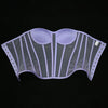 Women Mesh Corset Bustier With Cups Overbust Tight Shaping Tops Strapless Transparent Bodice Slimm Waist Wedding Lace Up Boned