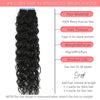 Tape In Hair Extensions Water Wave Real Human Hair 2# Dark Brown Natural Cural Tape On Hair Ectensions Skin Weft Hairpiece 2G/Pc