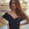NewAsia Off-Shoulder Blazer-Kleid Zweireihig Rutschfest Rückenfrei Gerafft Tief Ausgeschnitten Reißverschluss Bodycon Robe Elegante Clubkleider