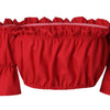 Crop tops women 2024 summer lantern sleeve sexy strapless beach tops red black white ruched crop top