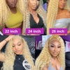 613 Transparente HD-Spitzenfront Echthaarperücke lockig 13x6 Honigblond Deep Wave Full Lace Frontal Perücke Brasilianisch 40 Zoll 250 Dichte
